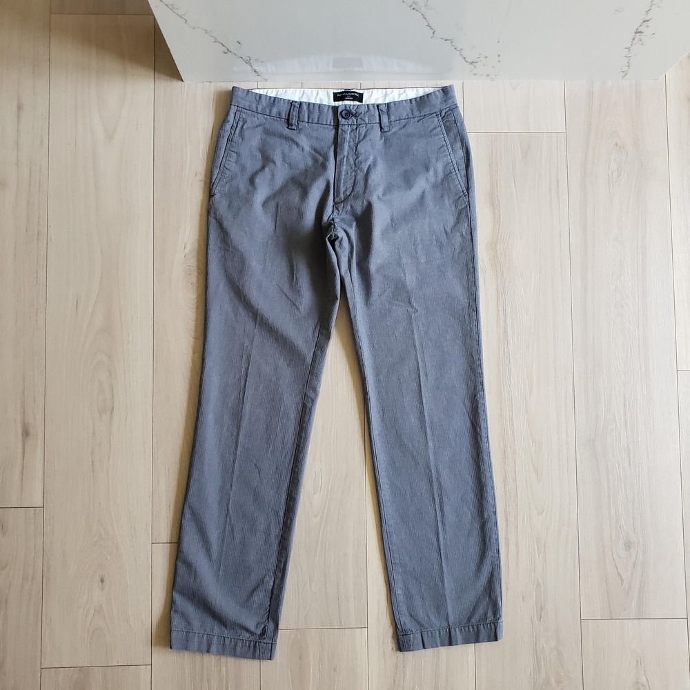 Banana Republic Pants Mens 33x34 Gray Striped Chino‎ Emerson Straight Leg